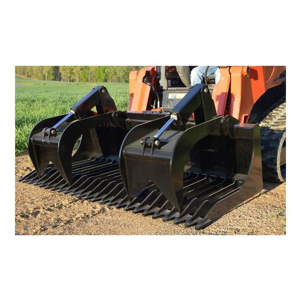 Loflin Fabrication XHD Skid Steer Rock Bucket Grapple